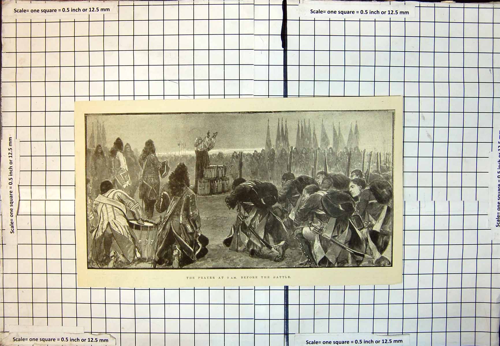 Old Prayer 3A.M Before Battle Siers Rifles Swords Malplaquet 1896 394J