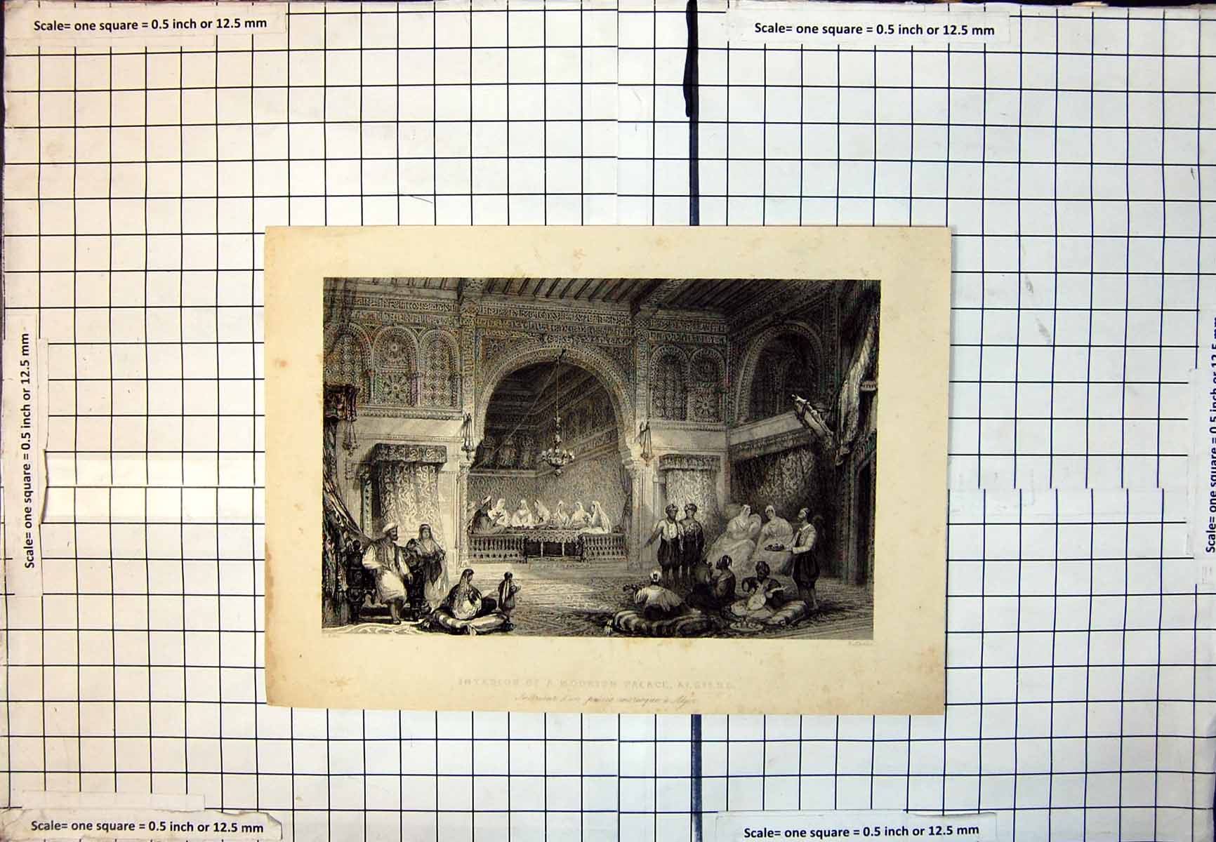 Old Interior Moorish Palace Algiers Fretwork Tapestries Cushions 399J