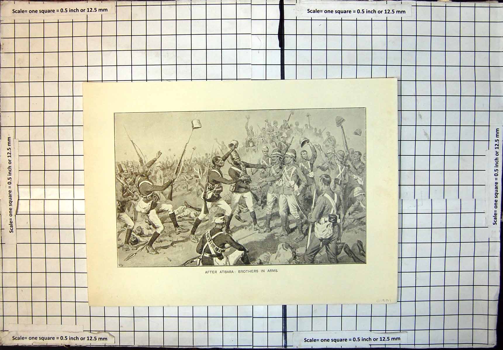 Original Old Antique Print After Atbara Brothers In Arms Siers Natives C 1901
