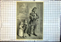 Original Old Antique Print In Possession Sier Sword Watched By Children 1889