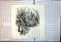 Original Old Antique Print Certosa Pavia Stately Building Stream Woods Alps