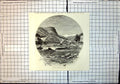 Original Old Antique Print Devils Bridge Baths Lucca River Rocks Fisherman