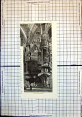 Original Old Antique Print Interior Milan Cathedral Monks Architecture