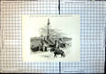 Original Old Antique Print Madonna Near Palermo Statue Edge Sea Boats Donkey