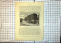 Original Old Antique Print Barges Worcester Moored River