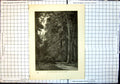 Original Old Antique Print Tower Merton From Garden Oxford Completed 1450