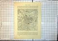 Original Old Antique Print Map Oxford Cricket Ground Fields Layout