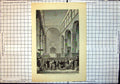 Original Old Antique Print On Change Crowd People London Stock Exchange C 1800