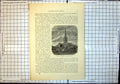 Original Old Antique Print Norwich Cathedral From South East