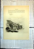 Original Old Antique Print Lands End Longships Light