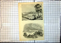 Antique Old Print Canterbury Town Cathedral Portland From Sandsfoot Castle