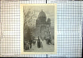 Antique Old Print Carlton Gardens Melbourne Fountain Families Walking 1886 19th
