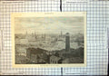 Original Old Antique Print Melbourne City From Dome Law Courts 1886 Victorian