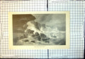 Old Print Storm Scene Near Sydney Stormy Sea Waves Battering Cliffs 1886 19th
