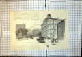 Old Antique Print Bridge Street Sydney Horses Carriage Pedestrians 1886 19th