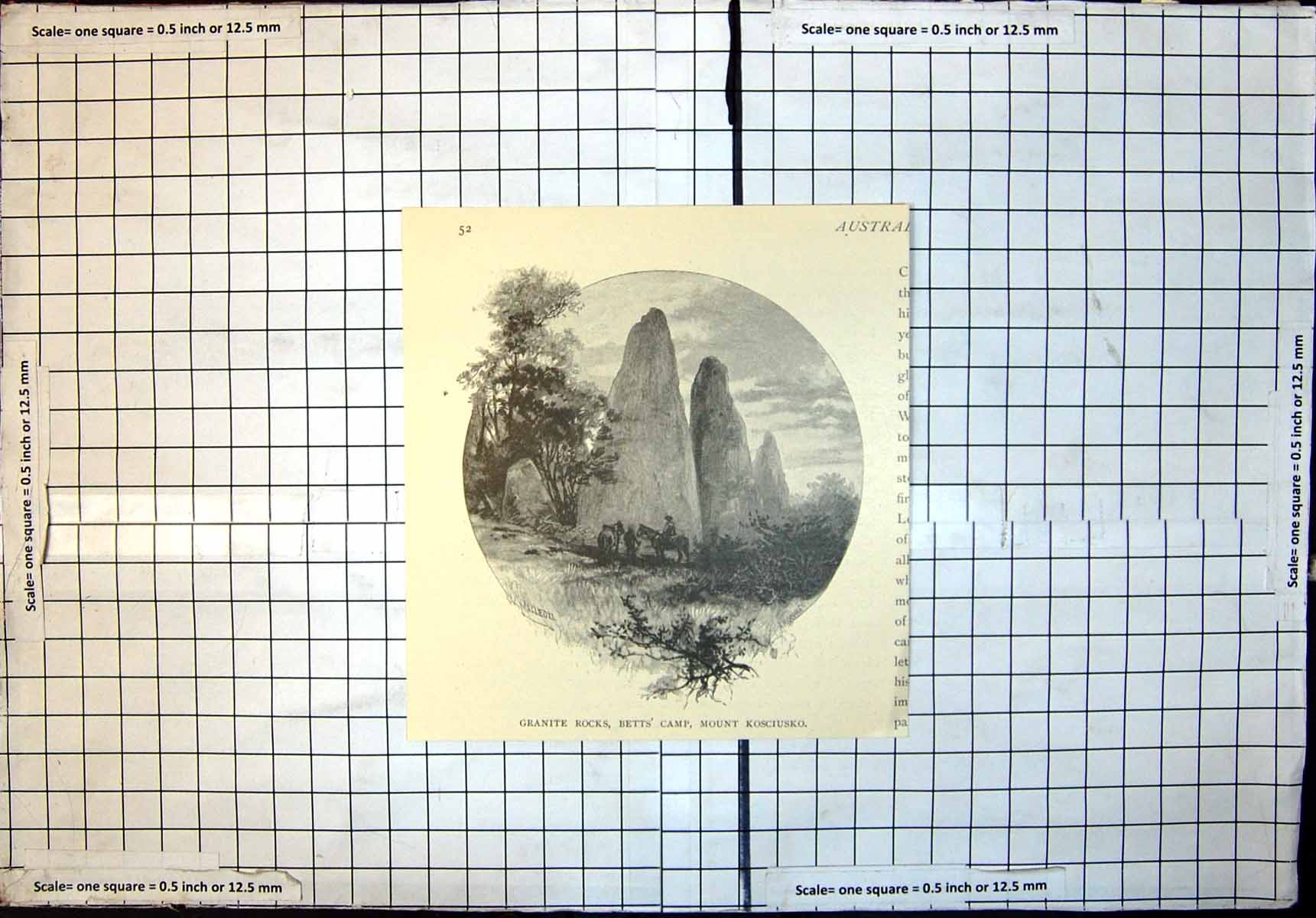 Antique Print Granite Rocks Betts Camp Mount Kosciusko New South Wales 1886