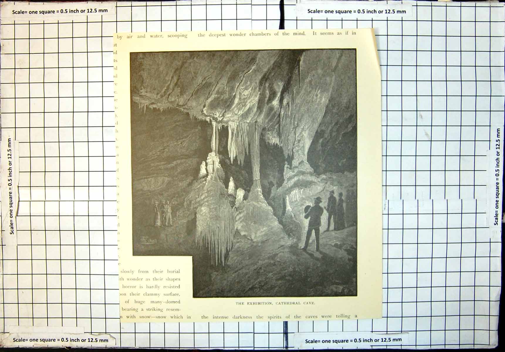 Antique Print Exhibition Cathedral Cave Jenolan Caves New South Wales 1886 19th