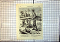 Original Old Antique Print Jim Assists His Farher Restoring Fencing