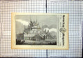 Original Old Antique Print Birmese Kioum Or Royal Convent 1834 19th Century