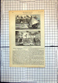 Old Polynesian Scenery Island Krusenstern Group Port Hanarourou 1833 19th