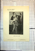 Original Old Antique Print Miss Evelyn Laye Fur Stole Dog