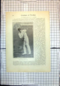 Original Old Antique Print Cricket Mr F S Jackson