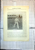 Original Old Antique Print Cricket Tyler Somerset