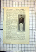 Original Old Antique Print Cricket R Duff Australia