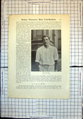 Original Old Antique Print Cricket Mr C B Fry