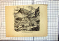 Antique Old Print Scene Switzerland Perils Sketching Chased By Bull Chalet