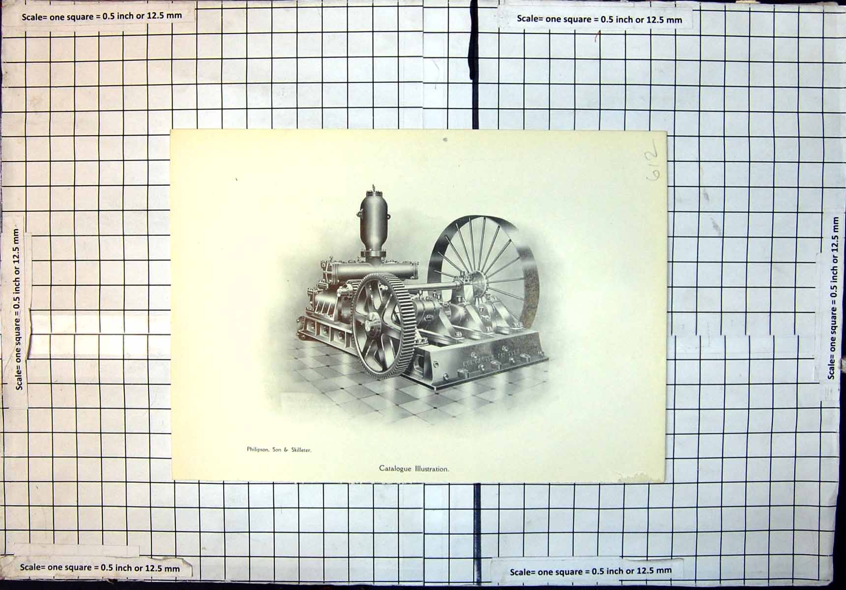 Old Print Pump Philipson Son Skilleter Catalogue Illustration Motor Boat