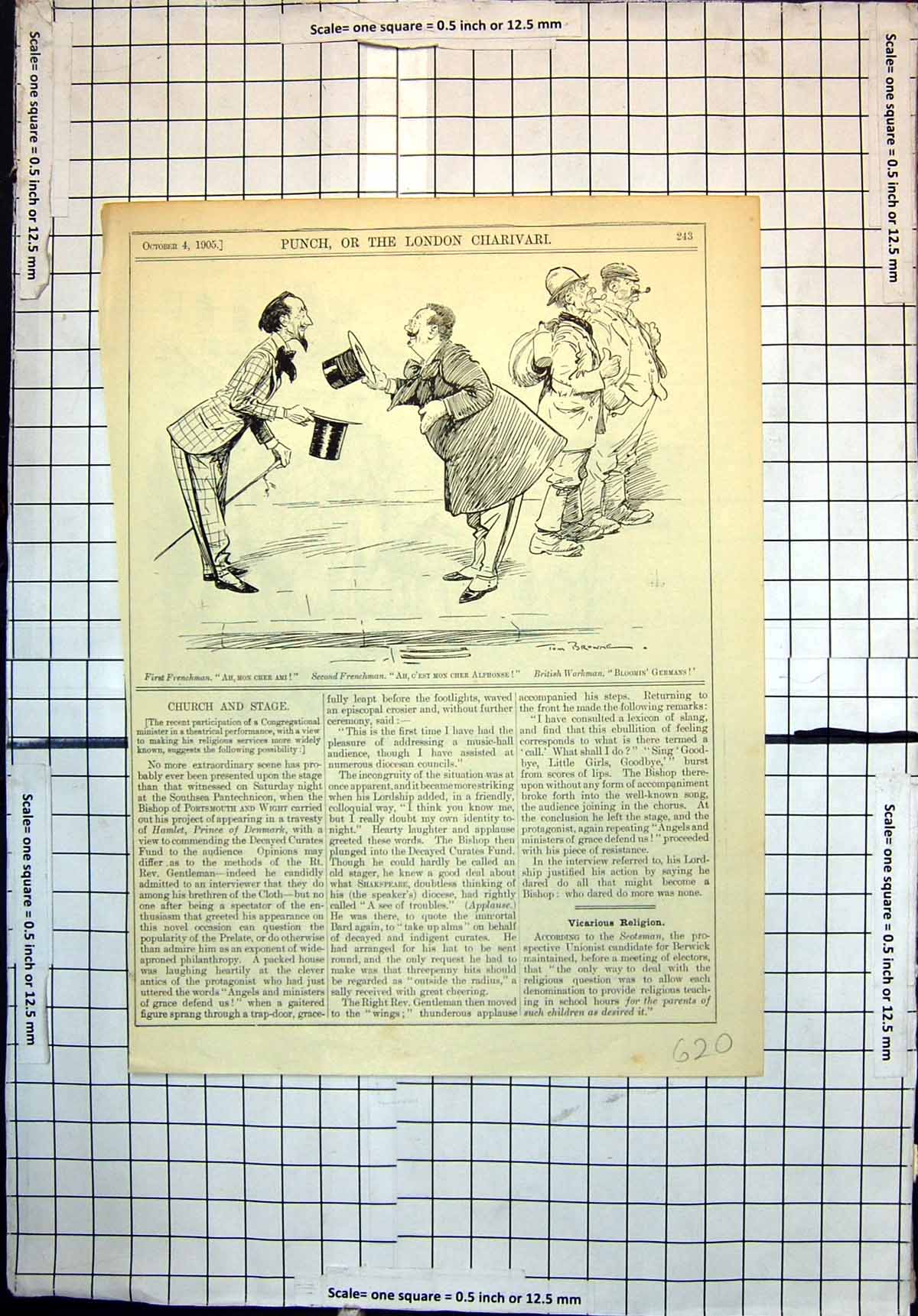 Old Print Frenchmen British Workman Bloomin Germans Name Greyhounds 1905 20th