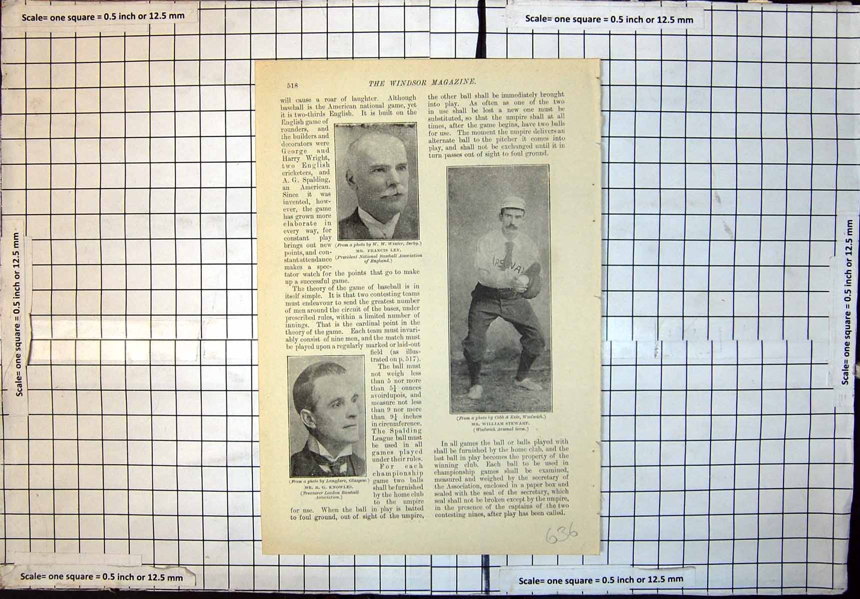 Antique Print William Stewart Baseball Francis Ley R G Knowles Sliding Base