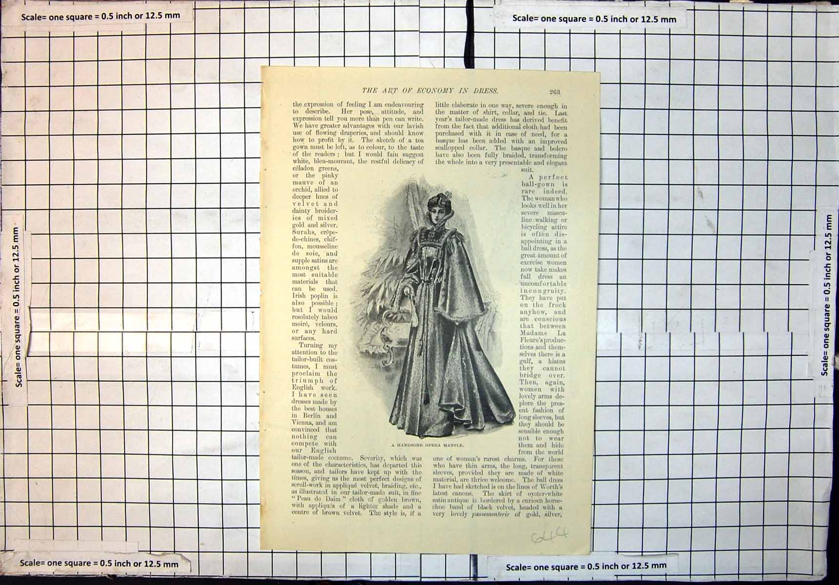 Old Handsome Opera Mantle Smart Walking Costume Cycling Skating Dress