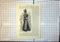 Original Old Antique Print Fashionable Winter Costume Renovated Gown
