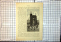 Original Old Antique Print Founders Tower Magdalen Stone Pulpit Magdalen