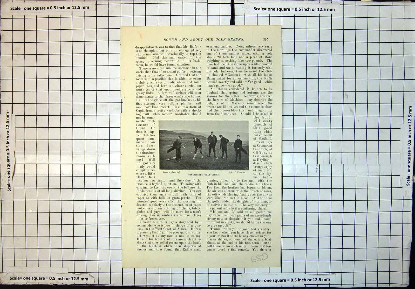 Original Old Antique Print Winchester Golf Links Windermere Ladies Tournament