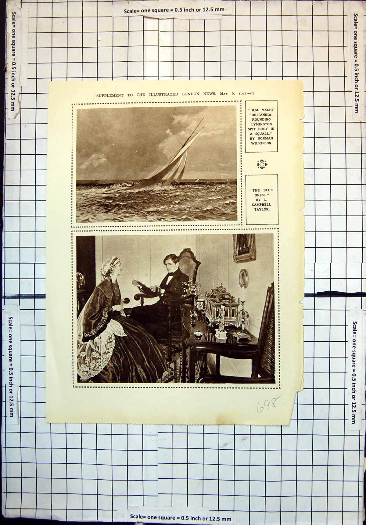 Old Yacht Britannia Lymington Blue Dress Drummer 1St Life Guards 1922