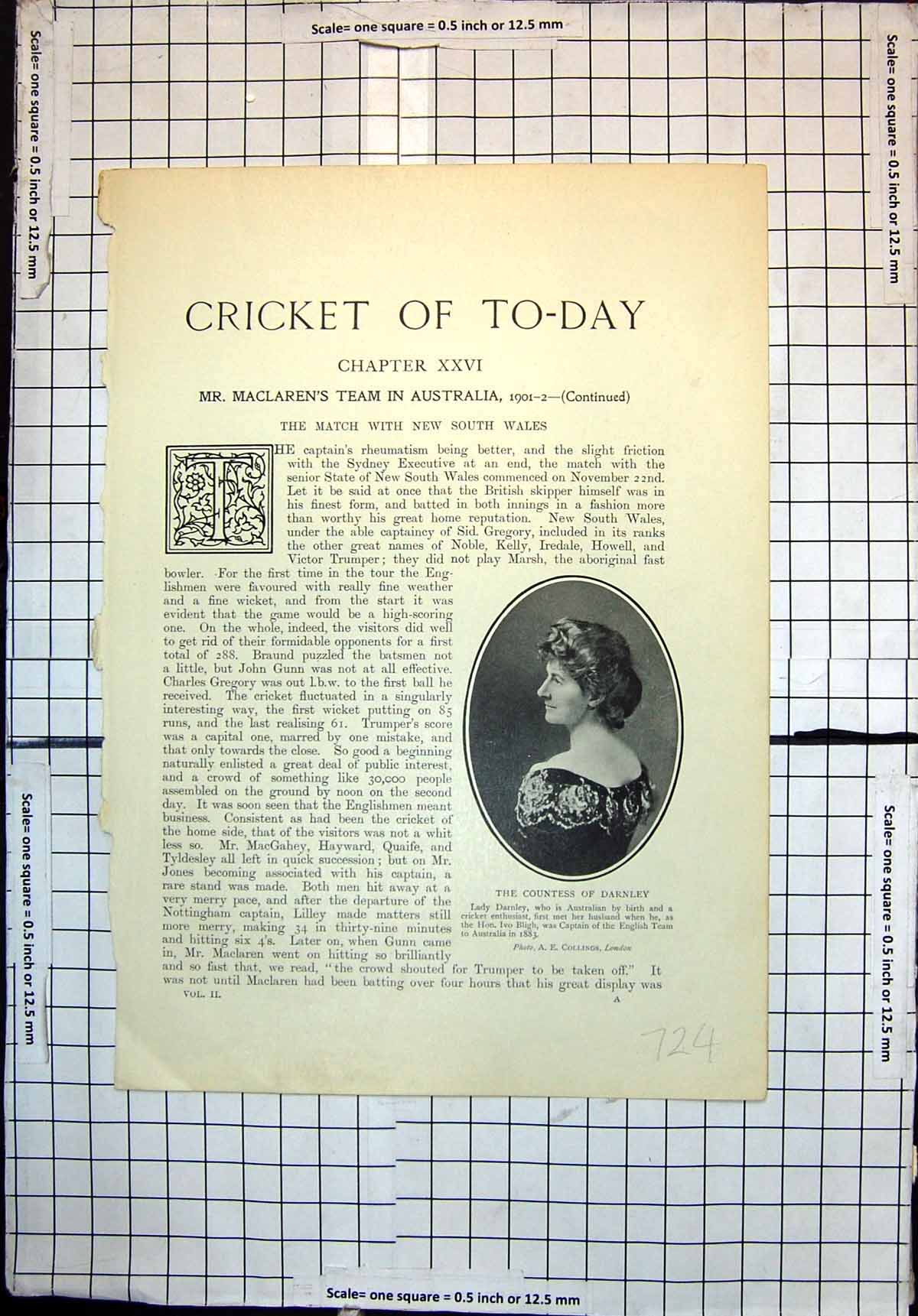 Old Countess Darnley Australian Wed Ivo Bligh Cricket Captain C Robso