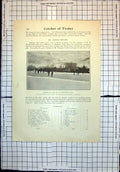 Original Old Antique Print Cricket On Ice Sheffield Park S Barnes