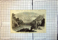 Original Old Antique Print New Zealand GFields Teviot Township On Molyneux 1863