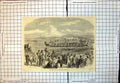 Original Old Antique Print War Canoes Competing For Prizes 1866 19th