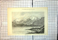 Original Old Antique Print Te Anau Lake New Zealand Mountains Distance 1890