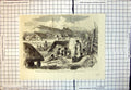 Antique Old Print Matata Pah New Zealand Refuge Murderers Rev Mr Volkner 1866