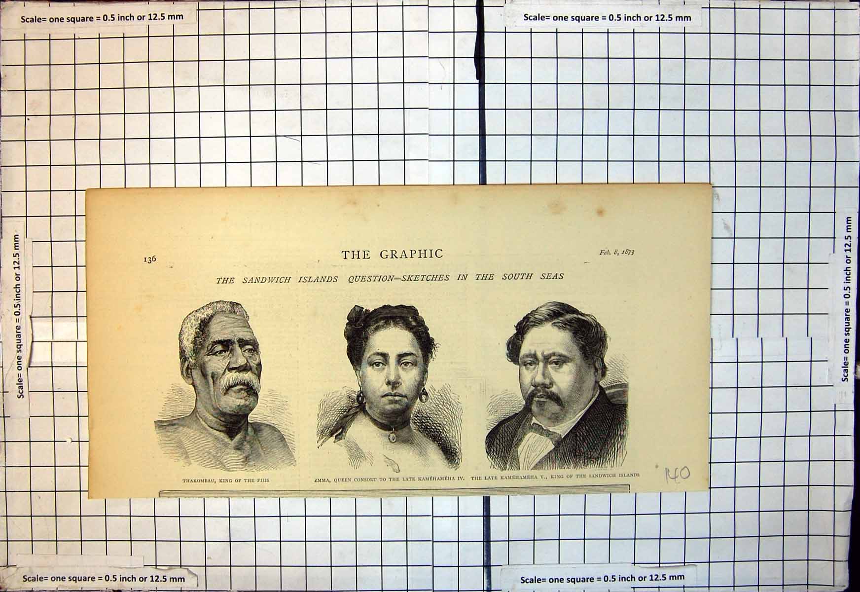 Old Thakombau King Fijis Late Kamehameha King Sandwich Islands Emma18 19th