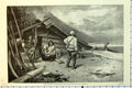 Original Old Antique Print Hunters Departure From His Hut Early Morning 1893