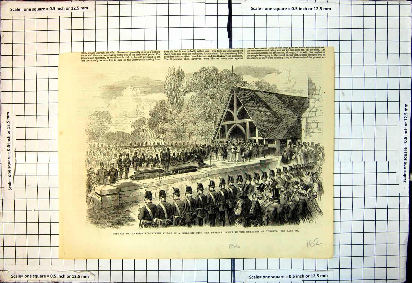 Old Funeral Canadian Volunteers Killed Skirmish Fenians Cemetery 1866 Victorian