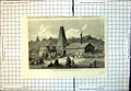 Original Old Antique Print Gordon Oil Wells Canada West Workmen Barrels 1866