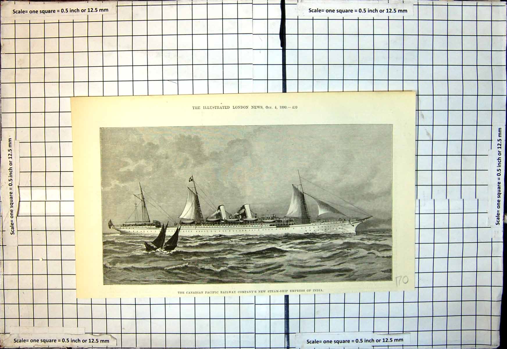 Old Canadian Pacific Railway Companys New Steam Ship Empress India 18 19th