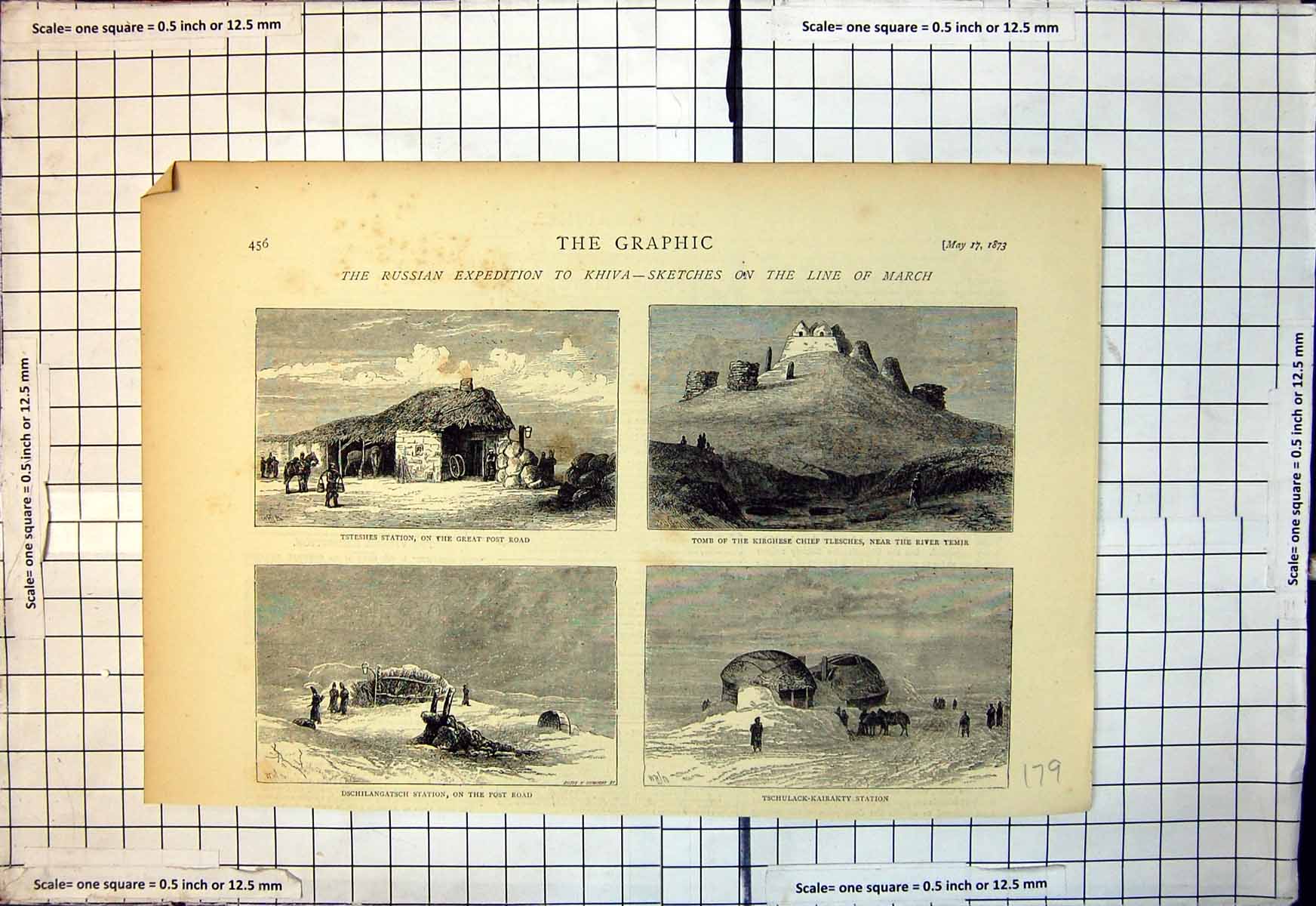 Old Russian Expedition Khiva Line March Tsteshes Station Post Road 18 19th